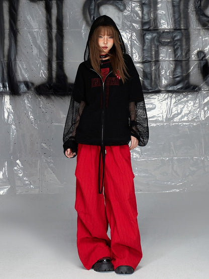 Black Cross Pattern Round Neck T-shirt