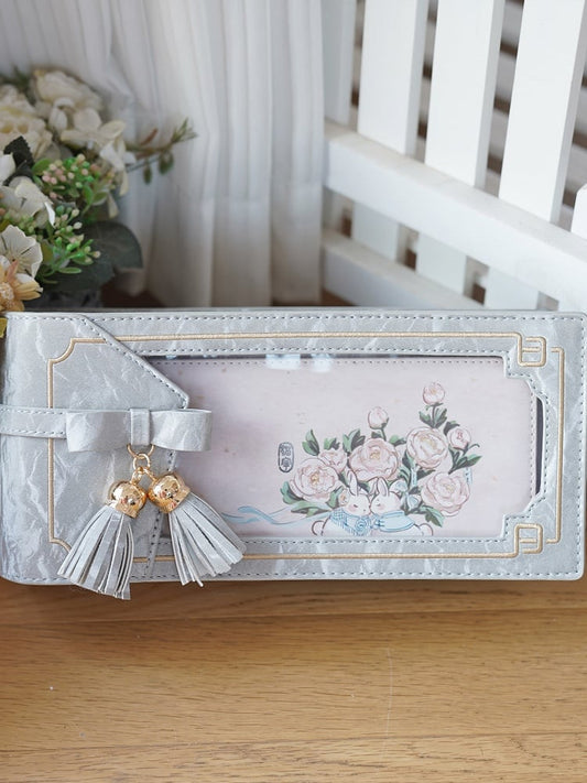 Blumentasche Silber Muster Akzent Stil Schleife PU Ita mit Fransen Cheongsam