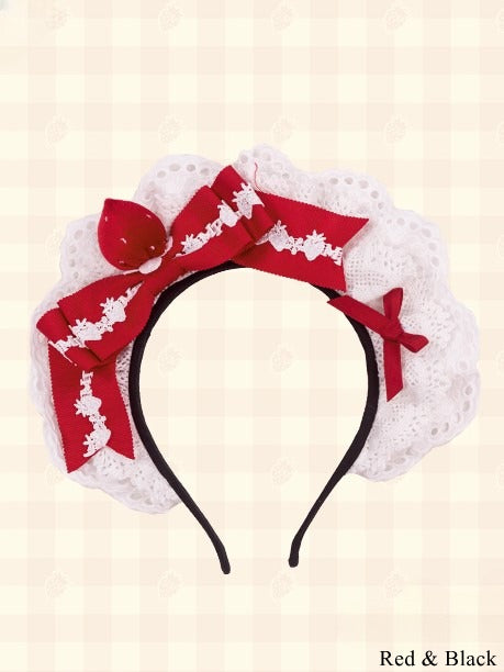Strawberry Black Lolita Red/Pink/Red and Bow KC Accent with