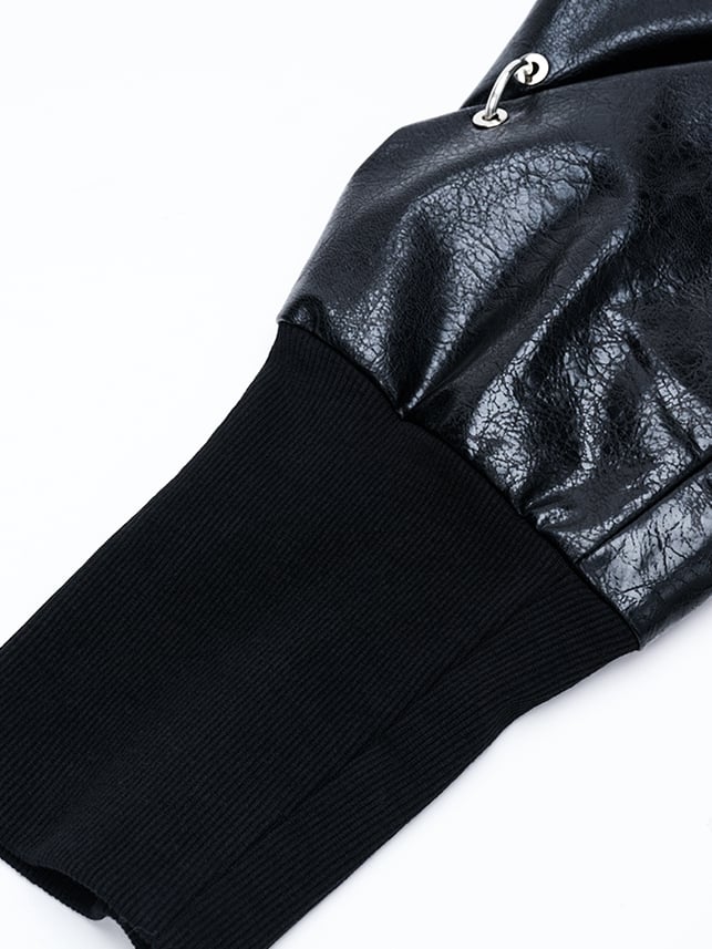 ゴシックパンクメタルリング ブラックテックウェアレッグウォーマー