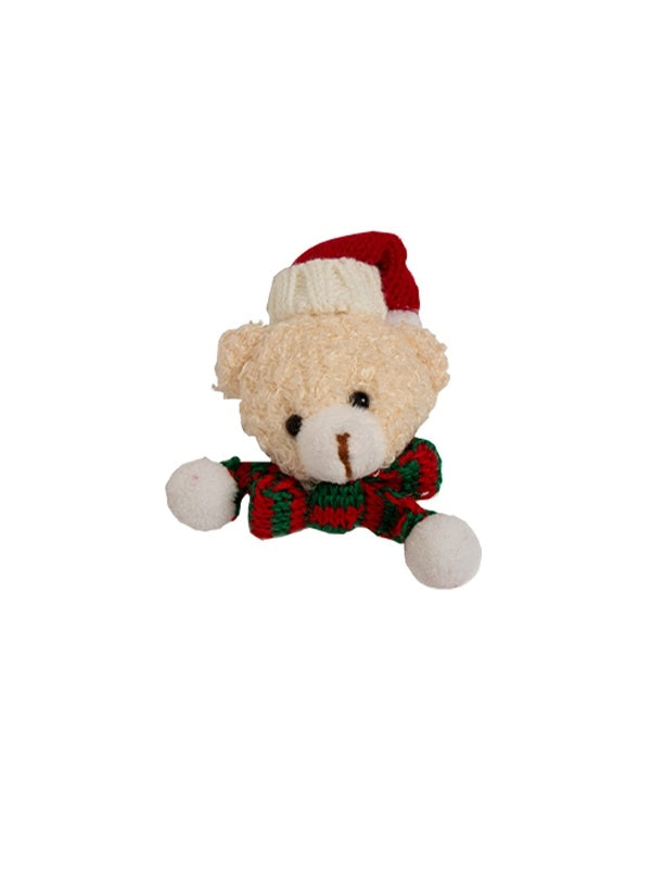 Christmas Hat Plush Bear Brooch