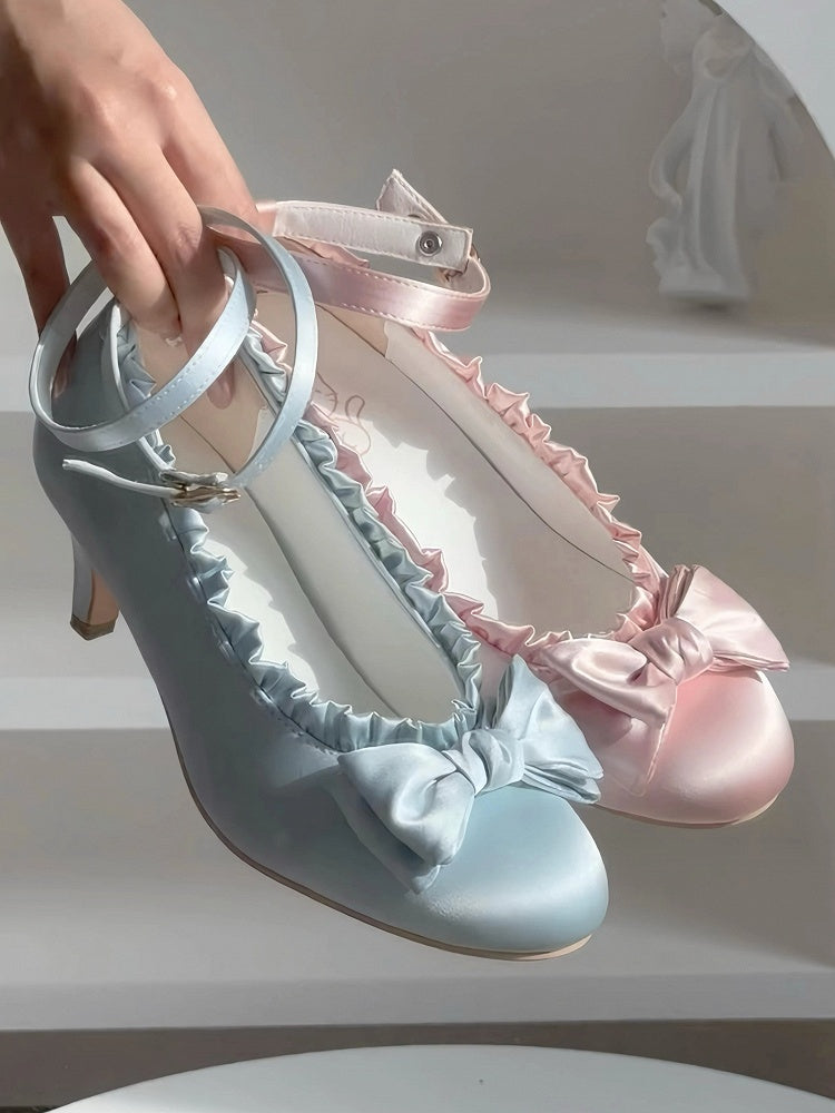 Elegant Janes Accents Lolita - Ruffles Pink Edging Delicate Bow Mary