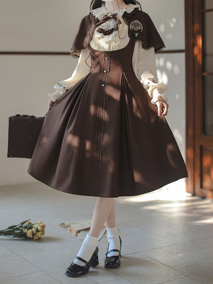 Acorn Bead Brown Embroidered with Badge Embellishment