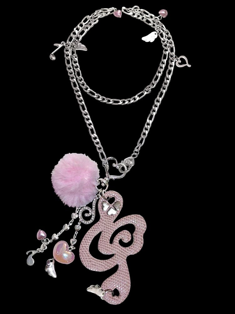 Music Note Heart Pendant Necklace - Kiwi Store