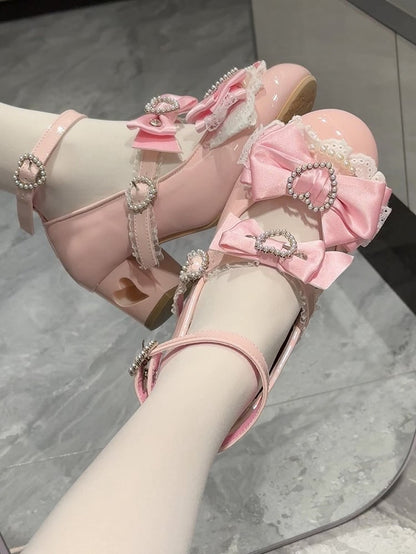 Janes Pink Mary at Heels – Oberteil mit Herz-Schleife und Cut-out