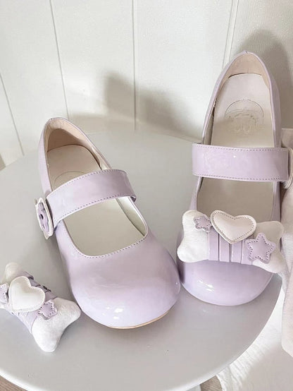 Jirai Kei Hellviolette Lolita Stern Herz Schuhclips