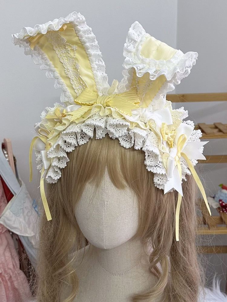 Bow Ear Details Lace Color Hairband Trim Options 4 Bunny