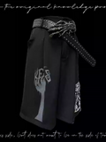 Punk Straight-Leg Shorts Applikation Schwarz