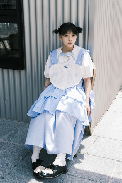 ジャンパースカート エプロン ハートバニー