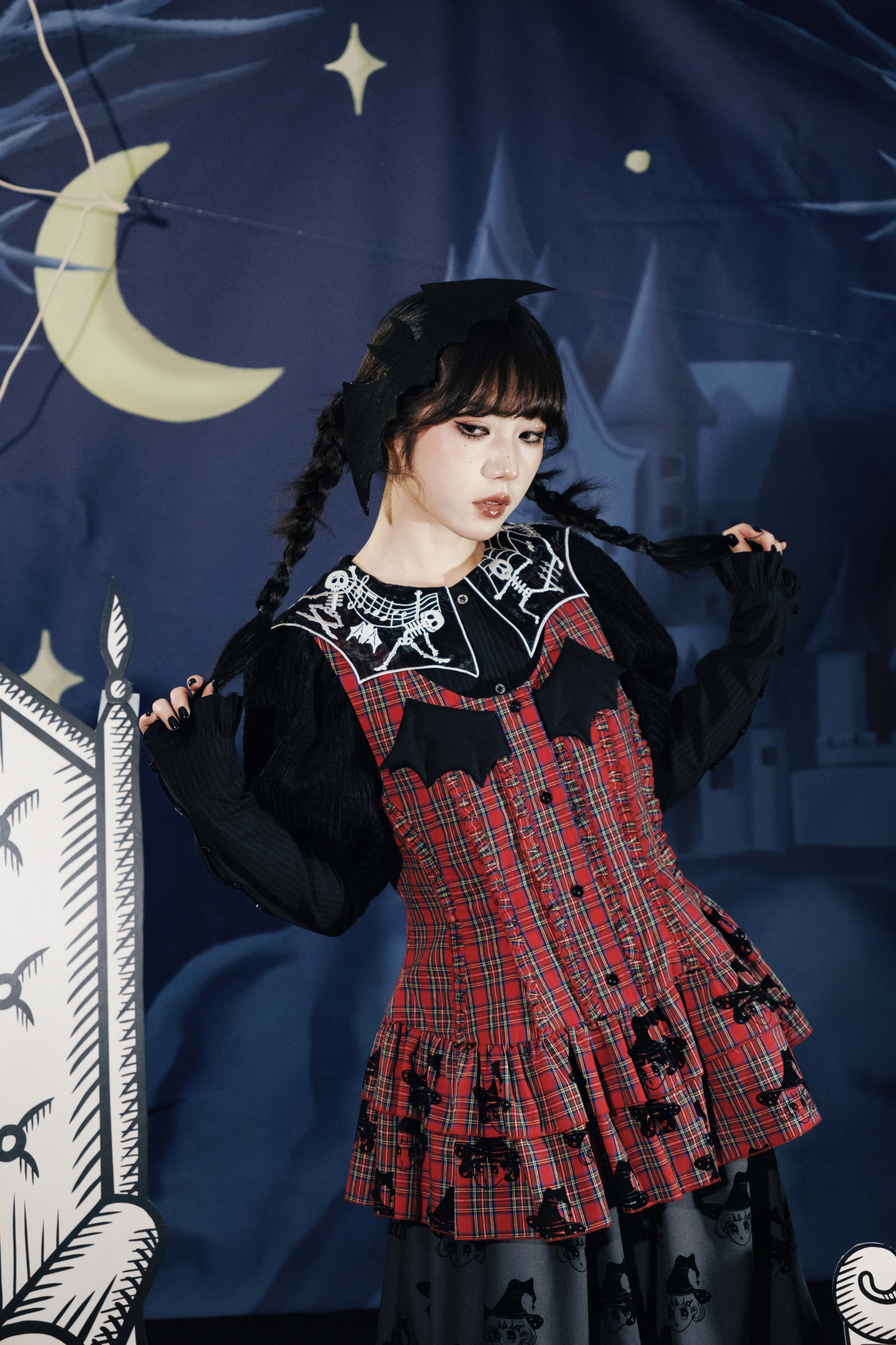 ドラキュラチェックノースリーブトップス