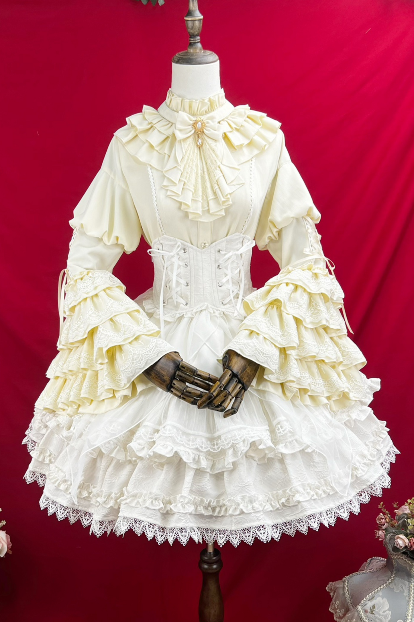 グッドエビルロリータゴシックジーシャツ＋フレアスカート＋ウエストベルト