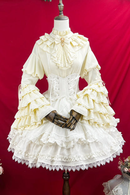 グッドエビルロリータゴシックジーシャツ＋フレアスカート＋ウエストベルト