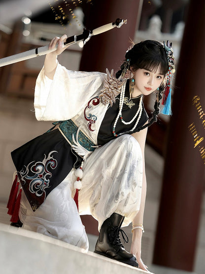 Asymmetrical Hanfu Lolita Set with Tassel Details - Han Ru Chu Hanfu & Han-Element Studi