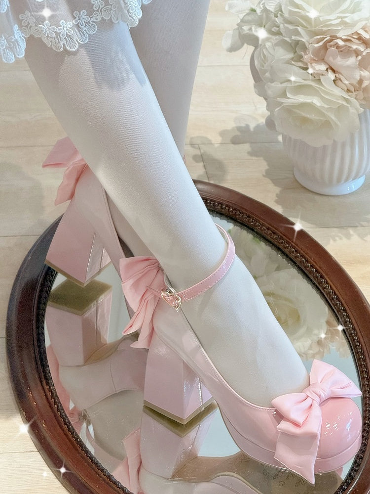 Shoes Mary Sweet Bowknot Round Pink Details Toe Janes Platform Lolita