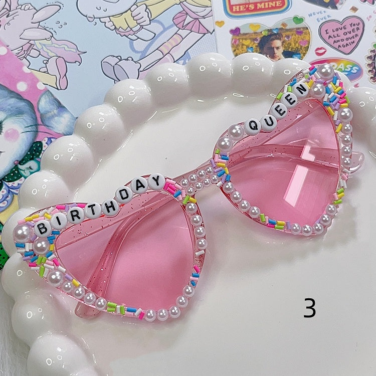 Beaded Letter Sunglasses Design Decorated Options 4