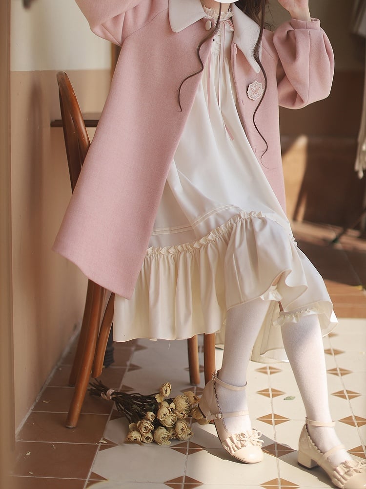 Rosa Kragen süßer Peter Coat Pan
