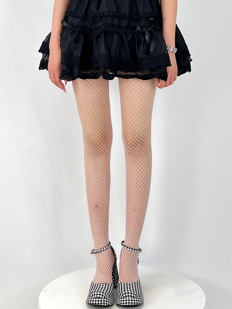 Small Y2K Tights Black/White Version Fishnet