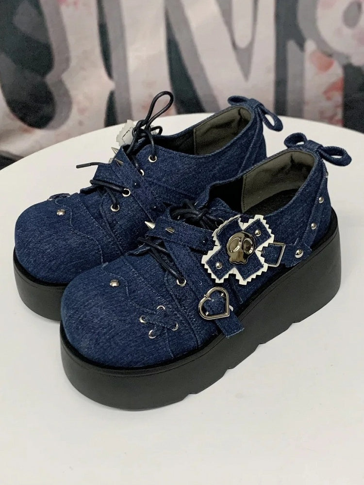 Blue with Punk Studs Shoes