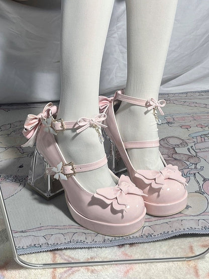 Jane Lolita Mary with Shoes Accents Details Bow Hime Butterfly Pink