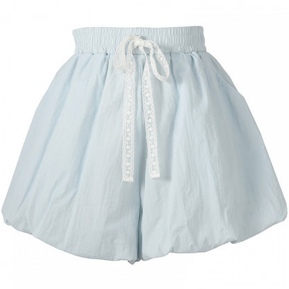 Blaue Bubble Yume Kawaii Spitzenshorts mit Kordelzug