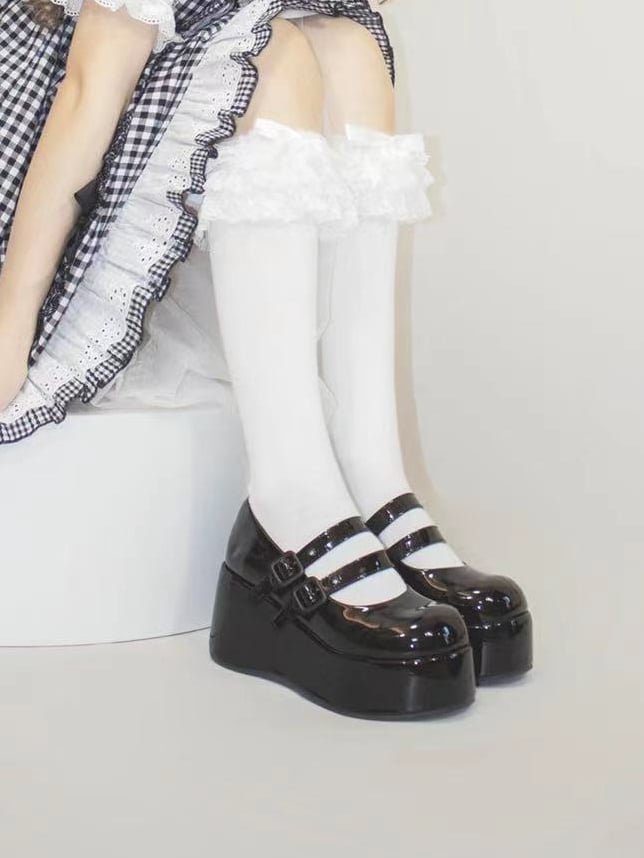 Mary Buckles Platform Dual Black with Lolita Janes Sweet