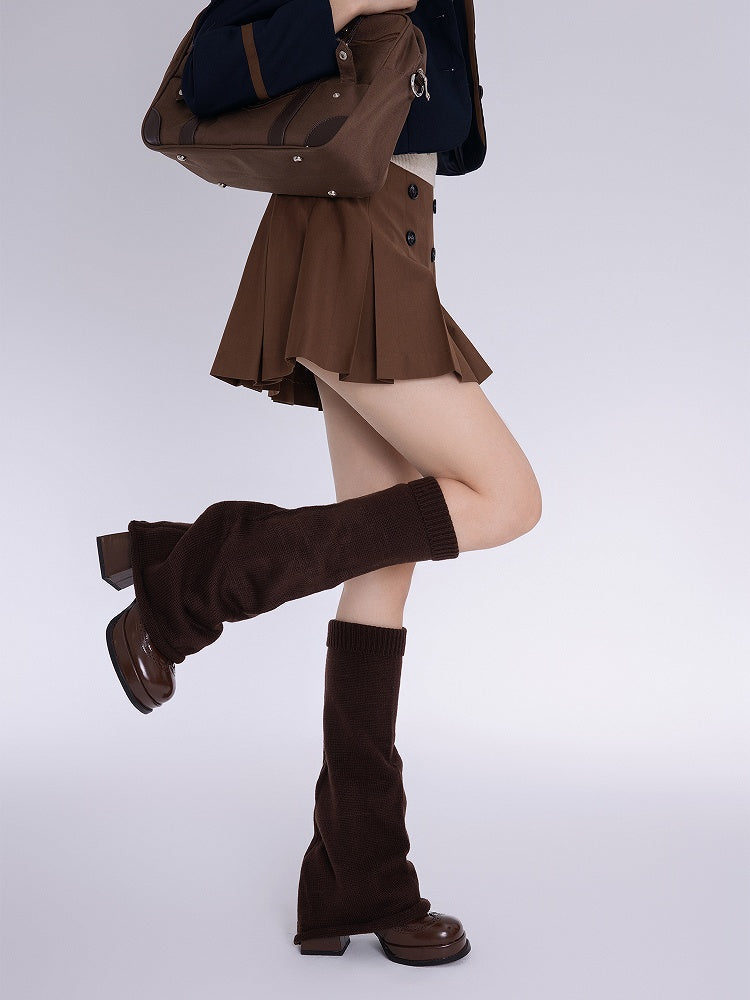 5 Warmers Knitted Leg Solid Flared Colors 50CM Color