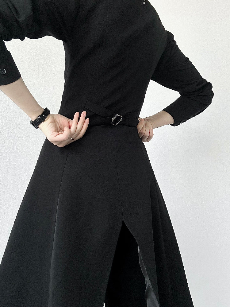 Ouji Lolita Black Tailcoat Vest with Peaked Lapel by ASAE