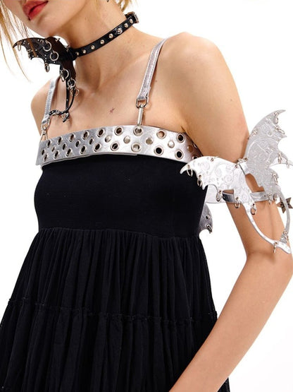 Punk Schwarz/Silber Schmetterling Choker