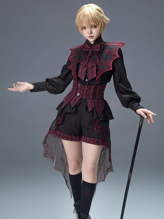 Ouji Jacquard Shirt & Overall Shorts Set - Unknown Star