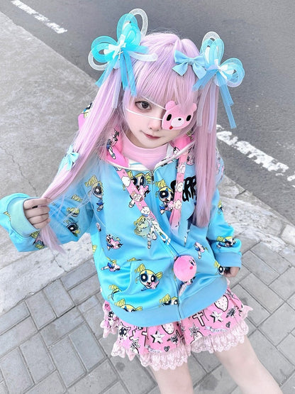 フルピンク 30CM 70CM + ポニーテール ショート ダブルバングス クリップ長さ クロー ストレートウィッグ