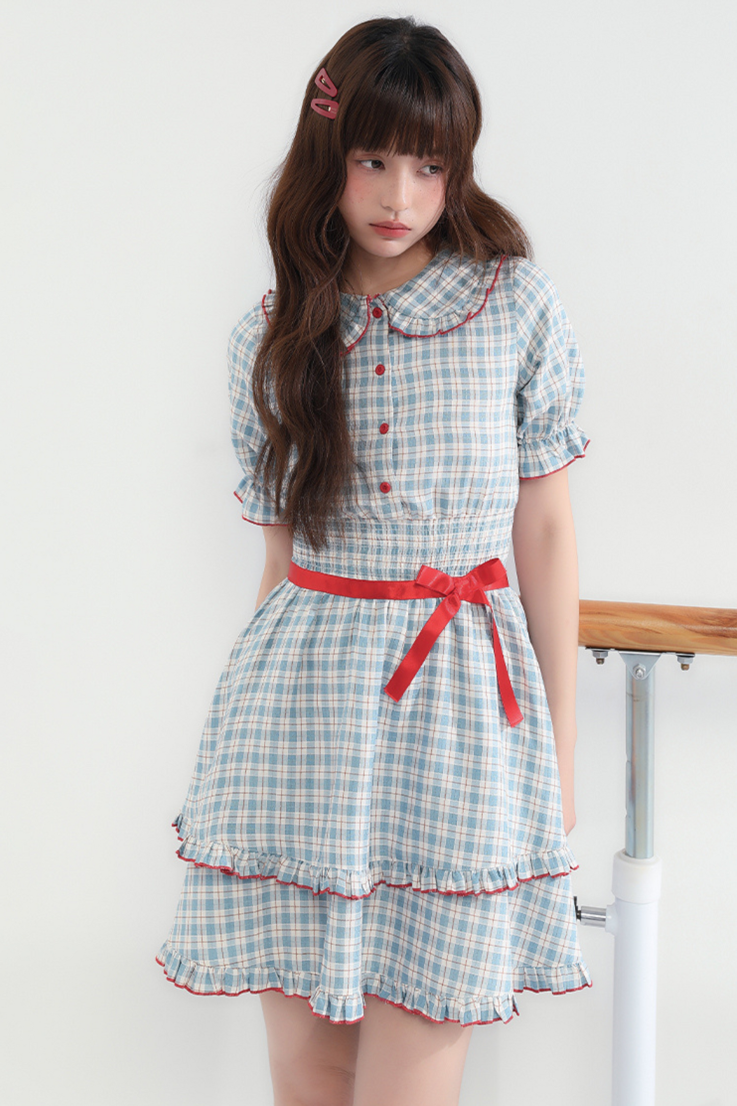 Kleid Cherry Mist Girly Berry Check Cheese