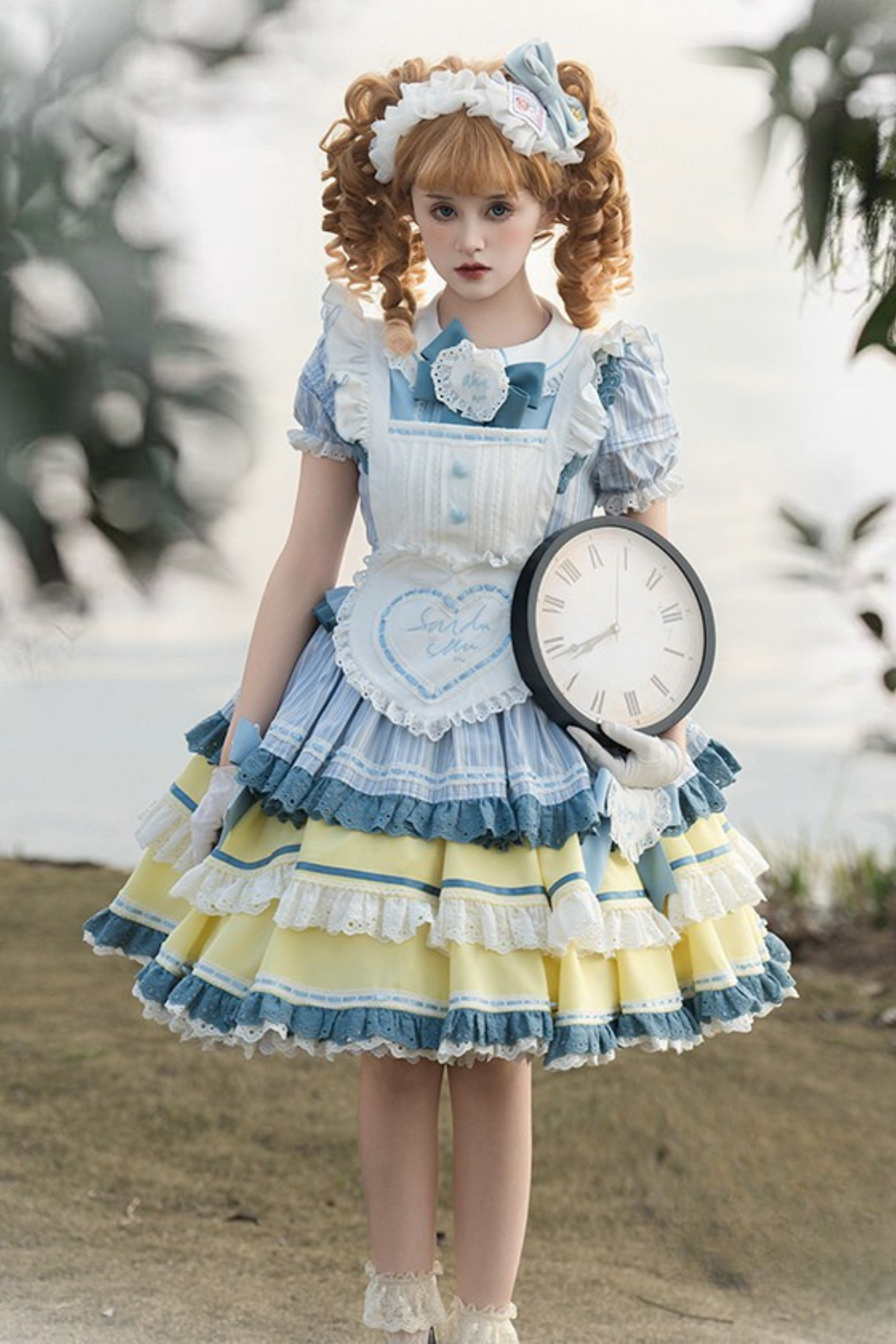 Girl Apron Light Ruffle Lolita Dress +