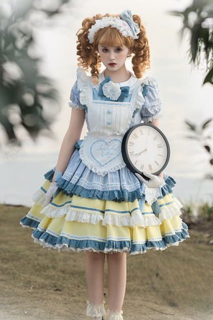 Girl Apron Light Ruffle Lolita Dress +