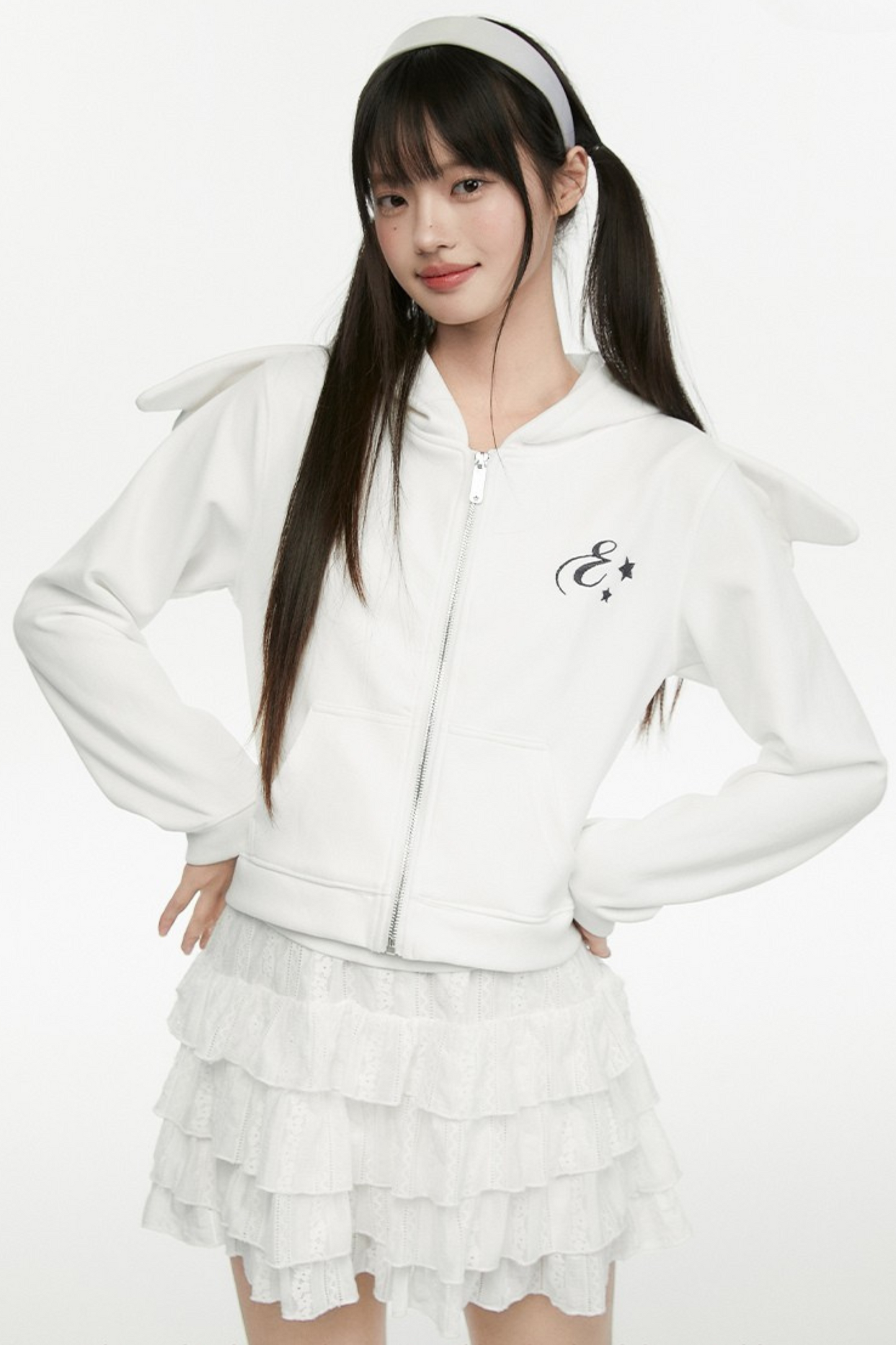 Angel White Wings Kurzer Kapuzenpullover mit Kapuze