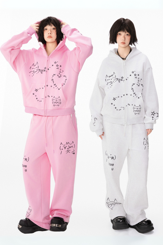 Leg Boa Kapuzen + Computer Hoodie Jogginghose Gerade