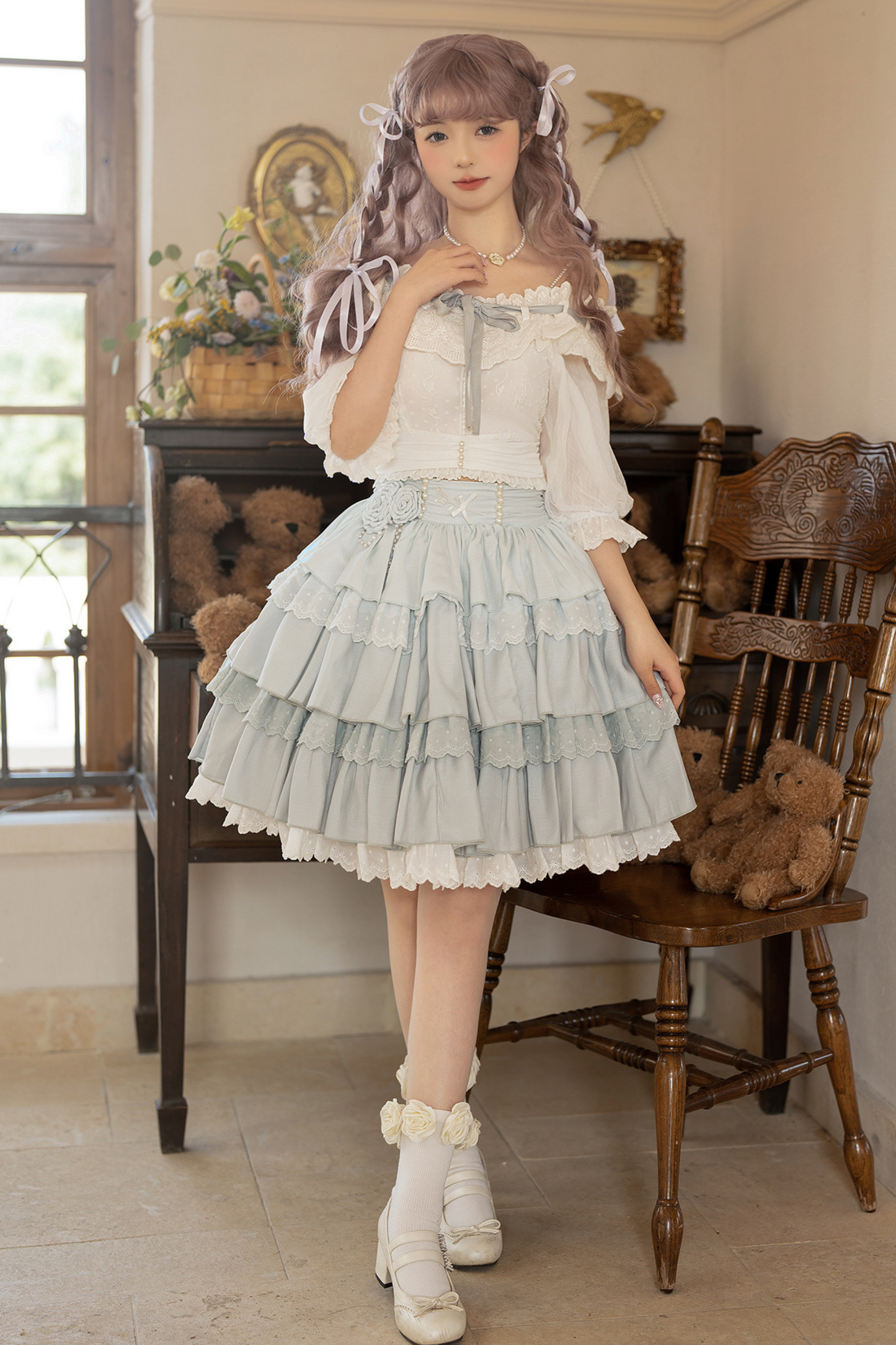 スカートトップ 甘くてかわいい デイリードール + ロリータ