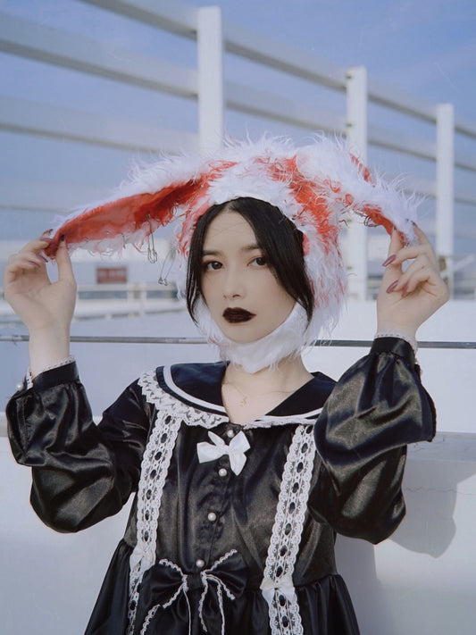 Handmade Halloween Plush Bunny Ears Hat