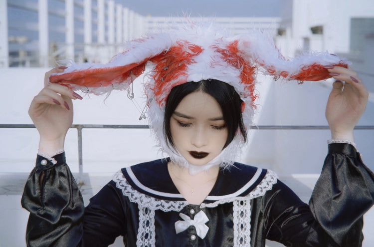 Handmade Halloween Plush Bunny Ears Hat