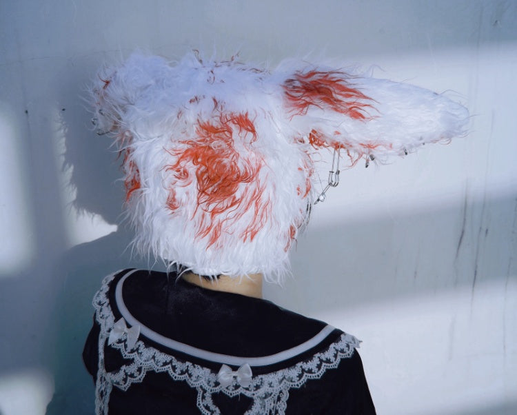 Handmade Halloween Plush Bunny Ears Hat