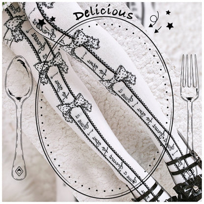 Red/Black/Blue/Pink Bowknot Print Sweet Lolita Overknee Stockings