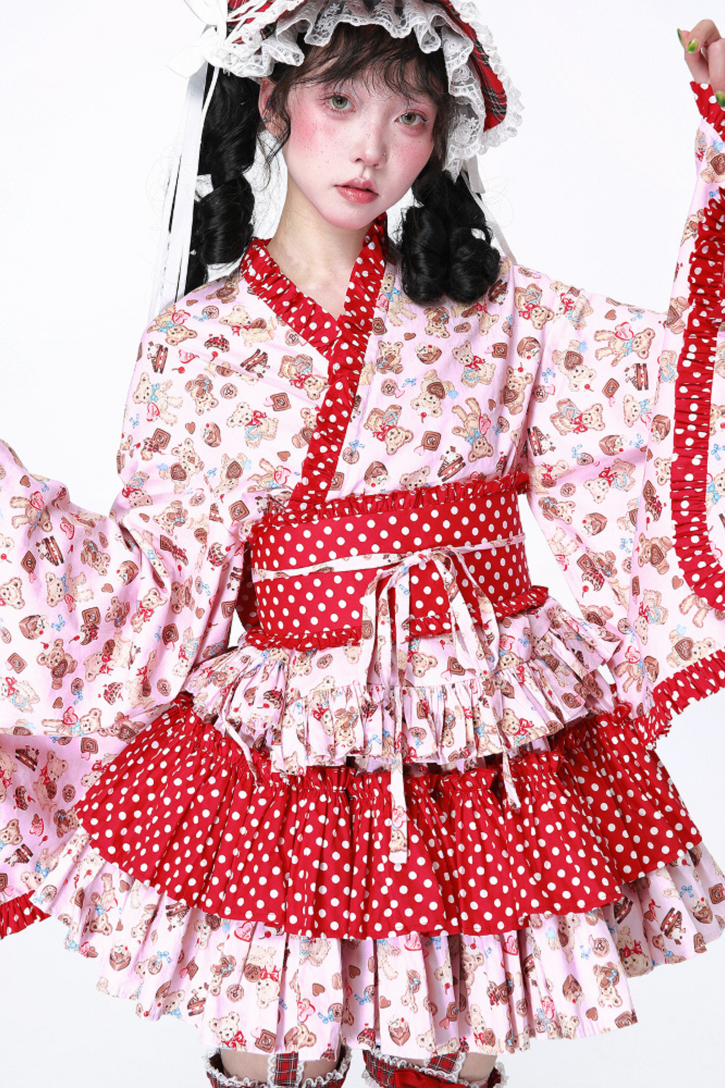 レトロポップな着物ロリータトップス