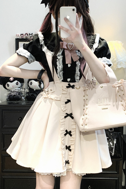 フリルサスペンダースカート マインレース