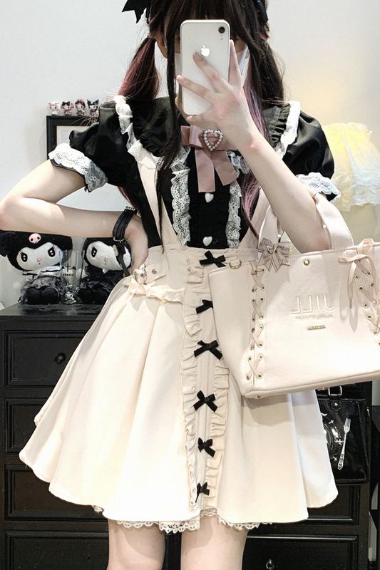 フリルサスペンダースカート マインレース