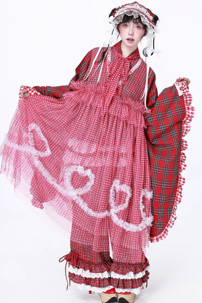 Rock Herz Mesh Check Retro