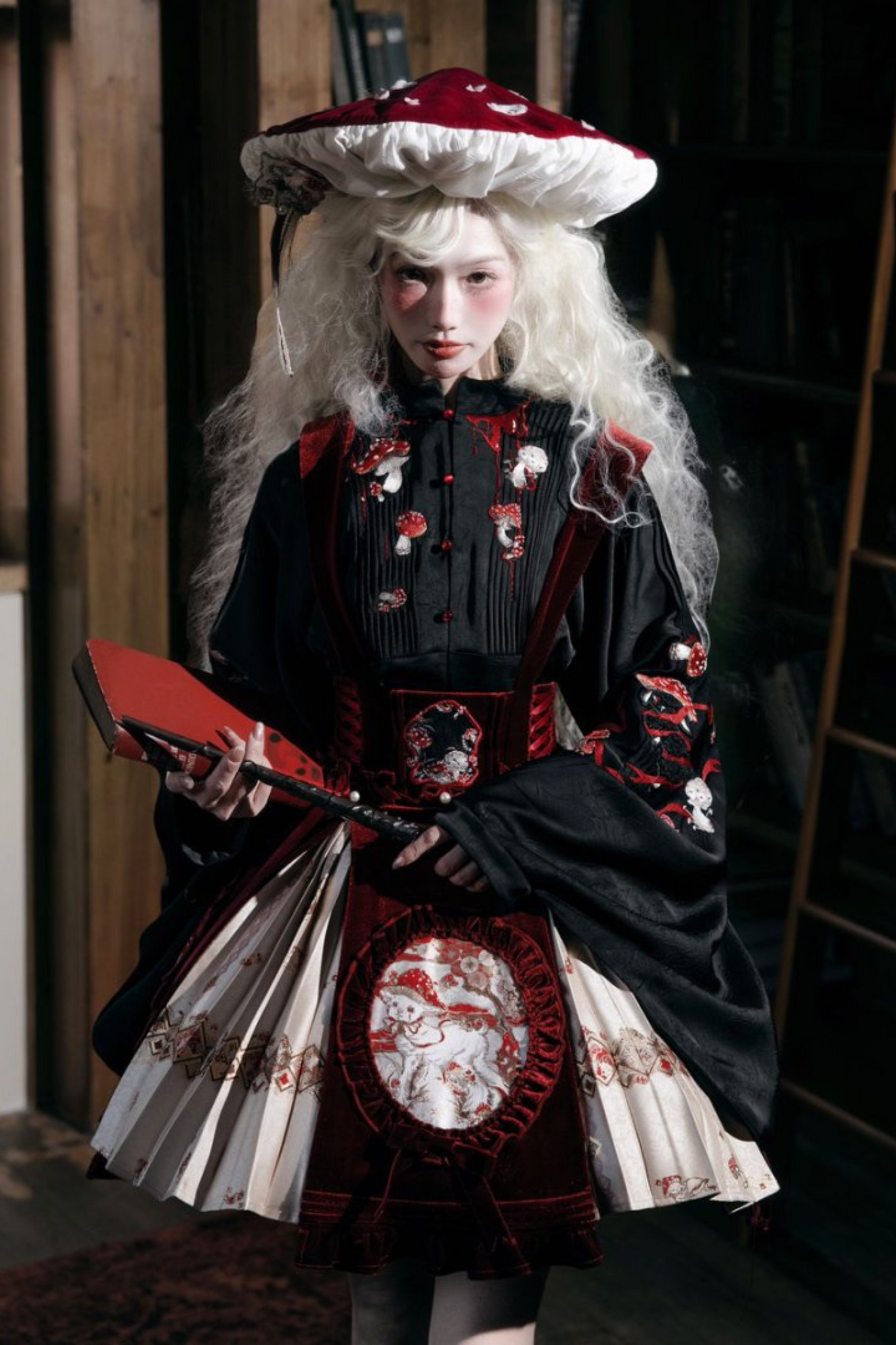 Lolita + Kleid süß dunkel Japanisch Jumperskirt Zubehör Pilz