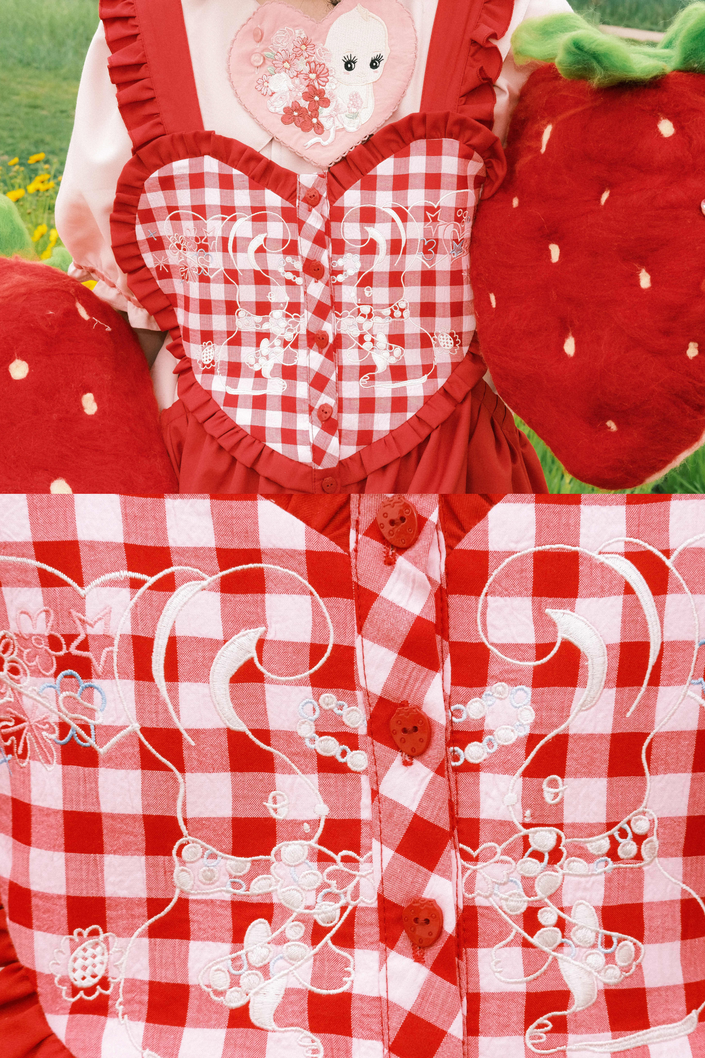 ジャンパースカート エプロン ハートバニー