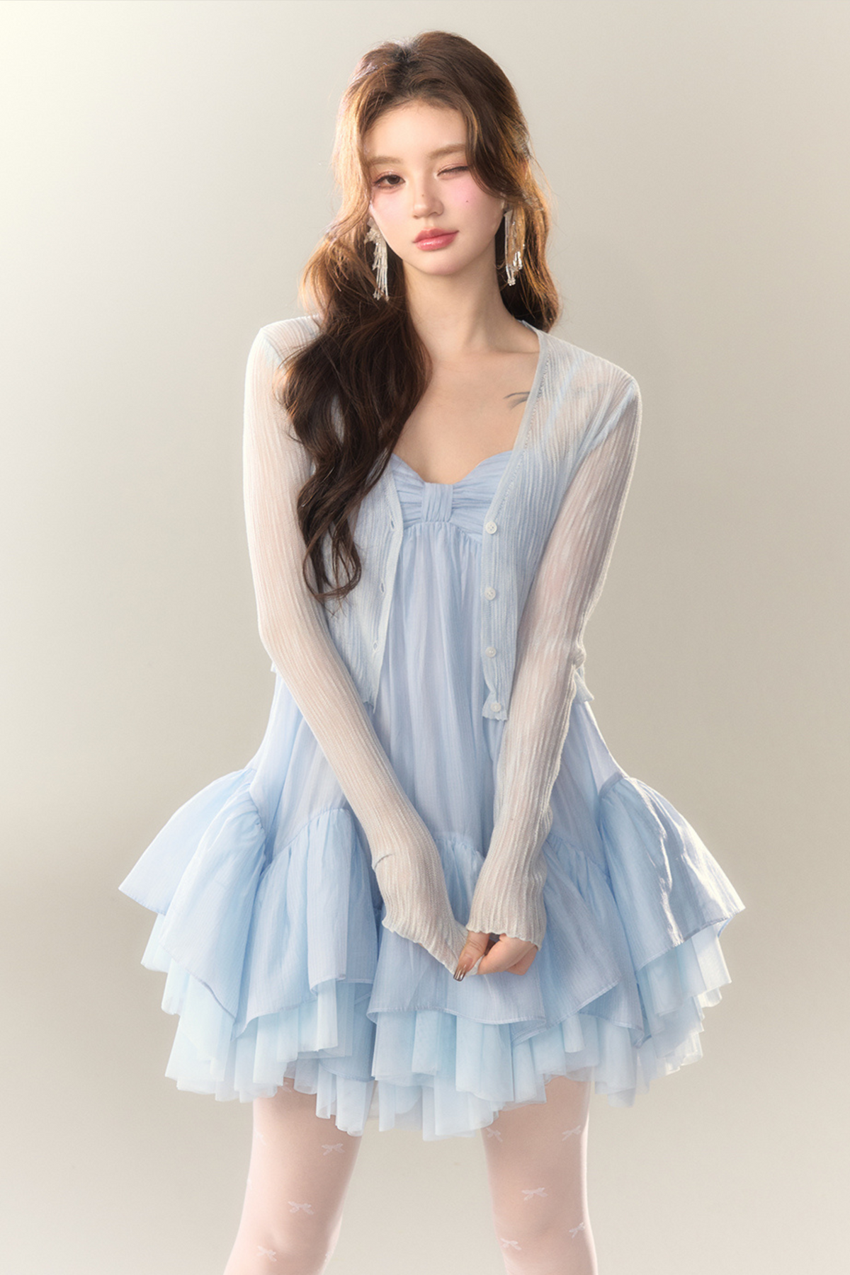 Ice Cardigan aus transparenter Seide