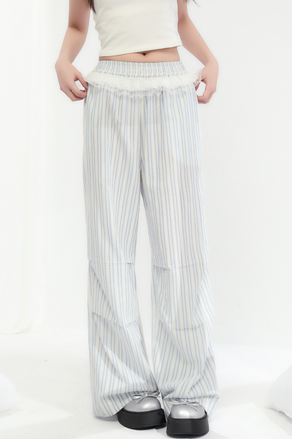 Hosen Gestreift Weit Locker Trend