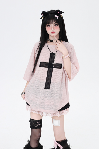 クロストップスパッチルーズサブカルチャー