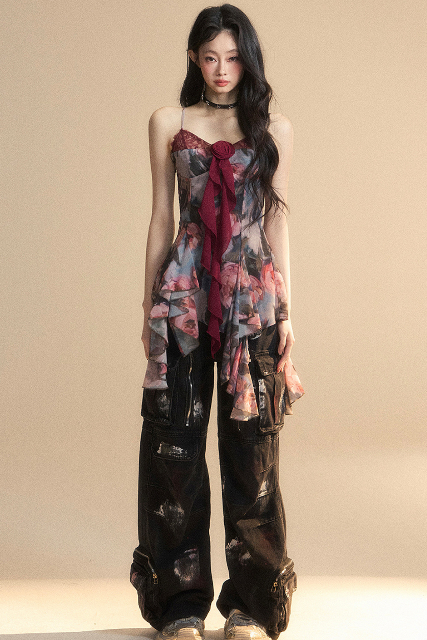 レーストップキャミソール シアー